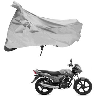                       AutoRetail Dust Proof Two Wheeler Polyster Cover for TVS Star City (Mirror Pocket, Silver Color)                                              