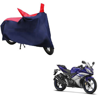                       AutoRetail Two Wheeler Polyster Cover for Yamaha YZF-R15 with Mirror Pocket (Red and Blue Color)                                              