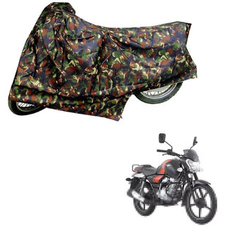                       AutoRetail UV Resistant Two Wheeler Polyster Cover for Bajaj V12 (Mirror Pocket, Jungle Color)                                              