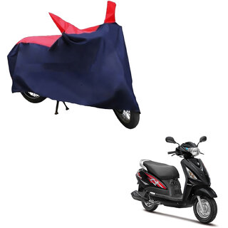                       AutoRetail Custom Made Two Wheeler Polyster Cover for Suzuki Swish 125 Facelift (Mirror Pocket, Red and Blue Color)                                              
