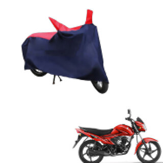                       AutoRetail Custom Made Two Wheeler Polyster Cover for Suzuki Hayate (Mirror Pocket, Red and Blue Color)                                              