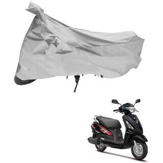                       AutoRetail Two Wheeler Polyster Cover for Suzuki Swish 125 Facelift with Sun Protection (Mirror Pocket, Silver Color)                                              