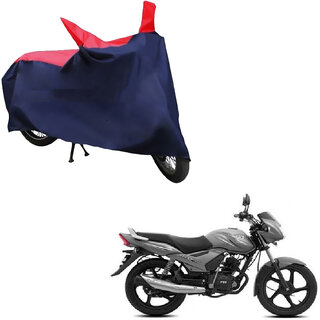                       AutoRetail Custom Made Two Wheeler Polyster Cover for TVS Star City (Mirror Pocket, Red and Blue Color)                                              