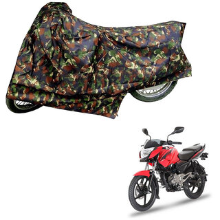                      AutoRetail Two Wheeler Polyster Cover for Bajaj Pulsar 135 LS with Mirror Pocket (Jungle Color)                                              