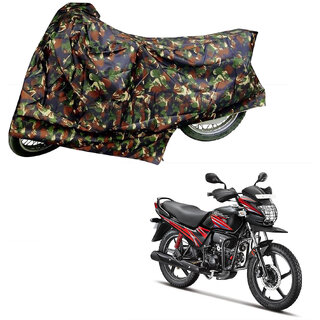                       AutoRetail UV Resistant Two Wheeler Polyster Cover for Hero Passion Pro TR (Mirror Pocket, Jungle Color)                                              