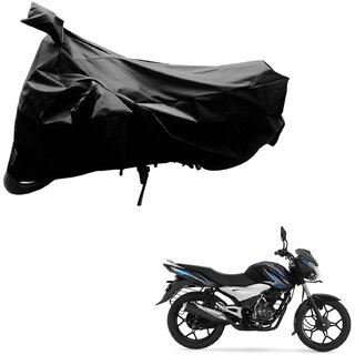                       AutoRetail Dust Proof Two Wheeler Polyster Cover for Bajaj DisPolyster Cover 100T (Mirror Pocket, Black Color)                                              