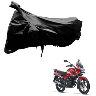                       AutoRetail Dust Proof Two Wheeler Polyster Cover for Bajaj DisPolyster Cover 150F (Mirror Pocket, Black Color)                                              