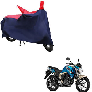                       AutoRetail Custom Made Two Wheeler Polyster Cover for Yamaha FZ-S (Mirror Pocket, Red and Blue Color)                                              