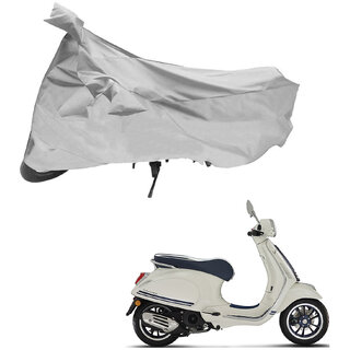                       AutoRetail UV Resistant Two Wheeler Polyster Cover for Piaggio Vespa (Mirror Pocket, Grey Color)                                              