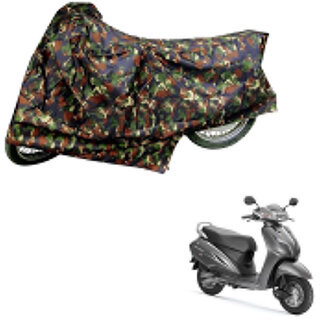                      AutoRetail UV Resistant Two Wheeler Polyster Cover for Honda Activa 3G (Mirror Pocket, Jungle Color)                                              