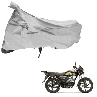                      AutoRetail Two Wheeler Polyster Cover for Honda CD 110 Dream with Mirror Pocket (Grey Color)                                              