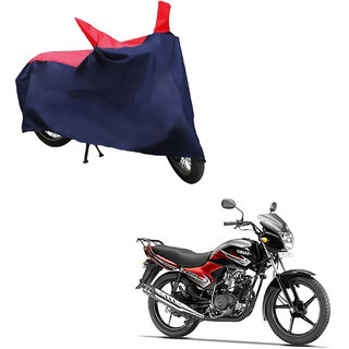                       AutoRetail Custom Made Two Wheeler Polyster Cover for Yamaha YBR 110 (Mirror Pocket, Red and Blue Color)                                              