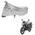 AutoRetail Weather Resistant Two Wheeler Polyster Cover for Honda CB Shine SP (Mirror Pocket, Silver Color)
