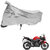 AutoRetail Weather Resistant Two Wheeler Polyster Cover for Honda CBR 150R (Mirror Pocket, Silver Color)