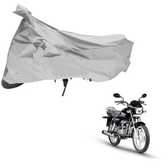                       AutoRetail Custom Made Two Wheeler Polyster Cover for Hero Splendor Pro (Mirror Pocket, Grey Color)                                              