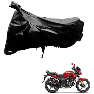                       AutoRetail Dust Proof Two Wheeler Polyster Cover for Hero Hunk (Mirror Pocket, Black Color)                                              