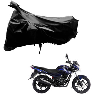                       AutoRetail Two Wheeler Polyster Cover for Bajaj DisPolyster Cover 150 with Sun Protection (Mirror Pocket, Black Color)                                              