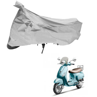                       AutoRetail Two Wheeler Polyster Cover for Piaggio Vespa VXl 150 with Mirror Pocket (Grey Color)                                              