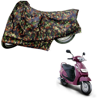                       AutoRetail UV Resistant Two Wheeler Polyster Cover for Mahindra Kine (Mirror Pocket, Jungle Color)                                              