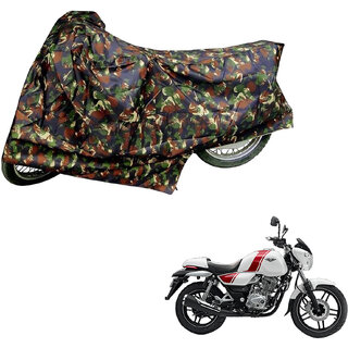                       AutoRetail Custom Made Two Wheeler Polyster Cover for Bajaj V15 (Mirror Pocket, Jungle Color)                                              