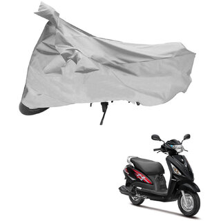                       AutoRetail Two Wheeler Polyster Cover for Suzuki Swish 125 Facelift with Mirror Pocket (Grey Color)                                              