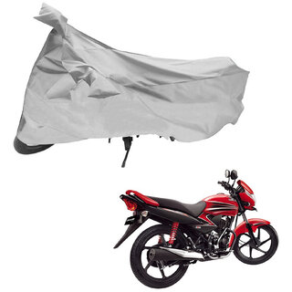                       AutoRetail Custom Made Two Wheeler Polyster Cover for Honda Dream Yuga (Mirror Pocket, Grey Color)                                              