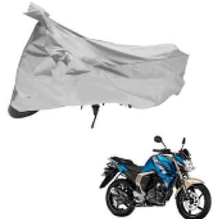                       AutoRetail UV Resistant Two Wheeler Polyster Cover for Yamaha FZ-S (Mirror Pocket, Grey Color)                                              