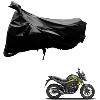                       AutoRetail Dust Proof Two Wheeler Polyster Cover for Honda CB Hornet 160R (Mirror Pocket, Black Color)                                              