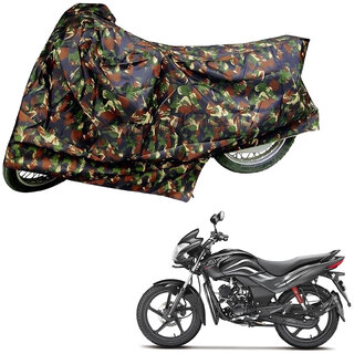                       AutoRetail Custom Made Two Wheeler Polyster Cover for Hero Passion Pro (Mirror Pocket, Jungle Color)                                              