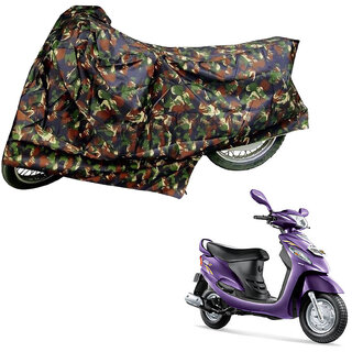                      AutoRetail Two Wheeler Polyster Cover for Mahindra Rodeo RZ with Mirror Pocket (Jungle Color)                                              