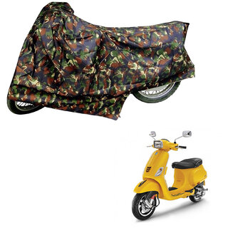                       AutoRetail Two Wheeler Polyster Cover for Piaggio Vespa SXL 150 with Mirror Pocket (Jungle Color)                                              