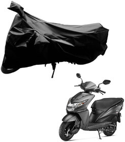 AutoRetail Two Wheeler Polyster Cover for Honda  Dio with Sun Protection (Mirror Pocket, Black Color)