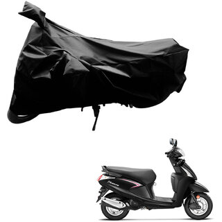                       AutoRetail Two Wheeler Polyster Cover for Hero Pleasure with Sun Protection (Mirror Pocket, Black Color)                                              