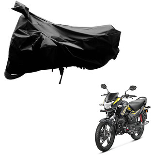                       AutoRetail Two Wheeler Polyster Cover for Honda CB Shine SP with Sun Protection (Mirror Pocket, Black Color)                                              