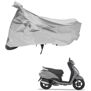                       AutoRetail Custom Made Two Wheeler Polyster Cover for TVS  Jupiter (Mirror Pocket, Grey Color)                                              