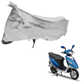                       AutoRetail Custom Made Two Wheeler Polyster Cover for TVS Streak (Mirror Pocket, Grey Color)                                              