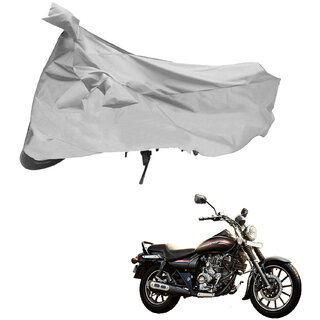                       AutoRetail UV Resistant Two Wheeler Polyster Cover for Bajaj Avenger Street 150 DTS-I (Mirror Pocket, Silver Color)                                              