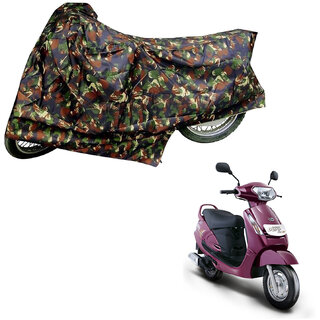                       AutoRetail Custom Made Two Wheeler Polyster Cover for Mahindra Kine (Mirror Pocket, Jungle Color)                                              