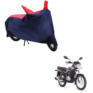                       AutoRetail Weather Resistant Two Wheeler Polyster Cover for Bajaj Platina (Mirror Pocket, Red and Blue Color)                                              