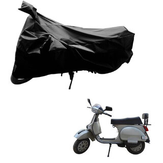                       AutoRetail Two Wheeler Polyster Cover for LML Select 4 KS with Sun Protection (Mirror Pocket, Black Color)                                              
