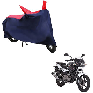                       AutoRetail Weather Resistant Two Wheeler Polyster Cover for Bajaj Pulsar 180 DTS-i (Mirror Pocket, Red and Blue Color)                                              