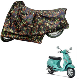                       AutoRetail Custom Made Two Wheeler Polyster Cover for Mahindra Vespa Lx (Mirror Pocket, Jungle Color)                                              