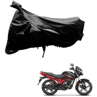                       AutoRetail Water Resistant Two Wheeler Polyster Cover for Hero Glamour (Mirror Pocket, Black Color)                                              