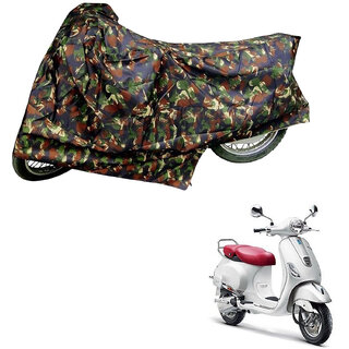                       AutoRetail Custom Made Two Wheeler Polyster Cover for Piaggio Vespa Elegante (Mirror Pocket, Jungle Color)                                              