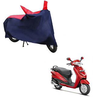                       AutoRetail Weather Resistant Two Wheeler Polyster Cover for Hero Duet (Mirror Pocket, Red and Blue Color)                                              