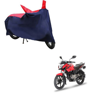                       AutoRetail Water Resistant Two Wheeler Polyster Cover for Bajaj Pulsar 135 LS (Mirror Pocket, Red and Blue Color)                                              