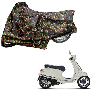                       AutoRetail Perfect Fit Two Wheeler Polyster Cover for Piaggio Vespa (Mirror Pocket, Jungle Color)                                              