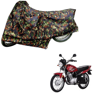                       AutoRetail Two Wheeler Polyster Cover for Yamaha YBR 125 with Mirror Pocket (Jungle Color)                                              