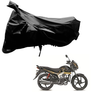                       AutoRetail Weather Resistant Two Wheeler Polyster Cover for Mahindra Centuro (Mirror Pocket, Black Color)                                              