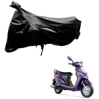                       AutoRetail Weather Resistant Two Wheeler Polyster Cover for Mahindra Rodeo RZ (Mirror Pocket, Black Color)                                              